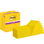 Post-It Super Sticky Pack de 12 blocs de 90 notes autocollantes repositionnables Ultra Colors - 76 x 127 mm - Jaune