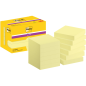 Post-It Super Sticky Pack de 12 Blocs de 90 Notes autocollantes repositionnables - 47,6 x 47,6 mm - Jaune clair
