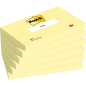 Post-It Pack de 6 blocs de 100 notes autocollantes repositionnables - Forme rectangulaire - 76 x 127 mm - Jaune clair