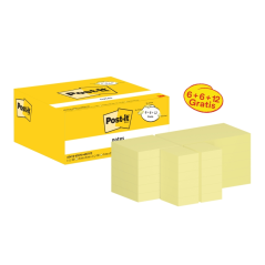 Post-It Pack de 24 Blocs de 100 Notes Repositionnables - Forme - 51x38mm - Jaune Clair