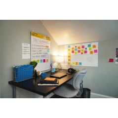 Tableau blanc Post-It facile à effacer - Rectangulaire - 121,9 x 242 cm - Blanc