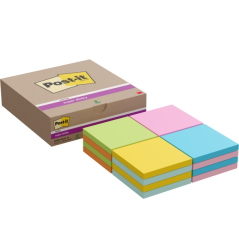 Post-It Super Sticky Pack de 16 blocs de 90 notes autocollantes repositionnables - 76 x 76 mm - Couleurs assorties