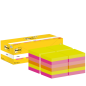 Lot de 24 blocs de 100 Post-It - Forme carrée - 76 x 76 mm - Couleurs assorties