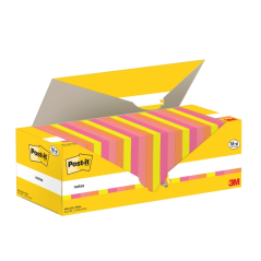 Lot de 24 blocs de 100 Post-It - Forme carrée - 76 x 76 mm - Couleurs assorties