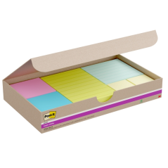 Post-It Super Sticky Pack de 18 blocs de 90 notes autocollantes repositionnables - Couleurs assorties