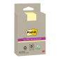 Post-It Super Sticky Pack de 4 blocs de 45 notes autocollantes recyclées - Forme rectangulaire - 102 x 152 mm - Jaune clair