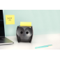 Distributeur de notes Post-It Super Sticky avec 2 blocs de 45 notes Z - Forme hibou - Noir