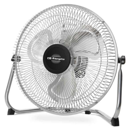 ventilateur métal argent grille oscillante