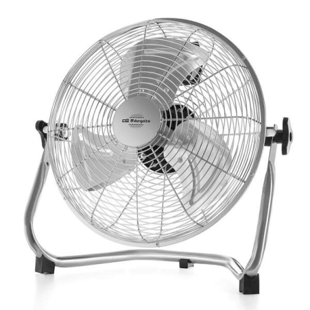 ventilateur de sol métal argent