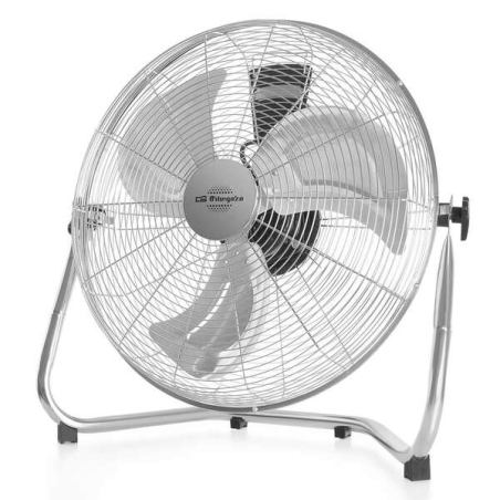 ventilateur sol métal pales argent