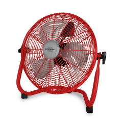 ventilateur industriel rouge à grille métallique
