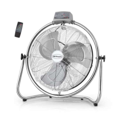 ventilateur sol chrome télécommande