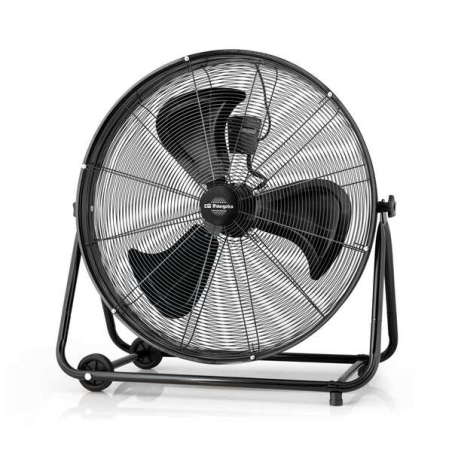 ventilateur sol industriel noir roues