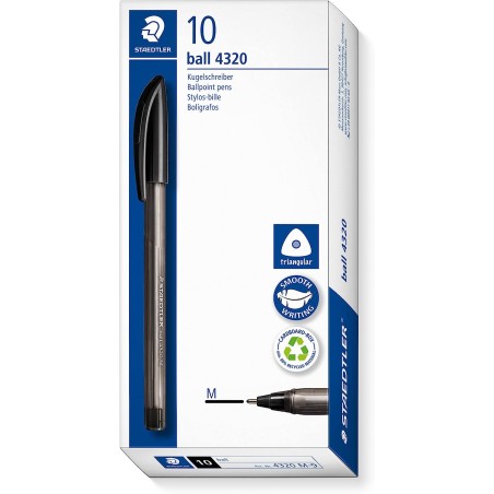 Stylos-bille noirs Staedtler lot de 10