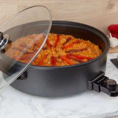 Marmite à paella à pizza Orbegozo PZ 8100 - Remplacez votre batterie de marmites par cette marmite électrique polyvalente - Capa
