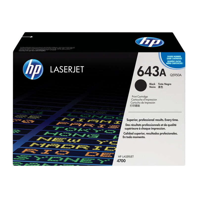 Cartouche de toner noir d'origine HP Q5950A - 643A