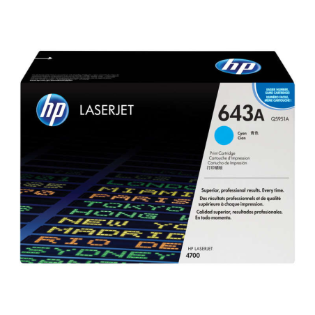 Cartouche de toner cyan d'origine HP Q5951A - 643A