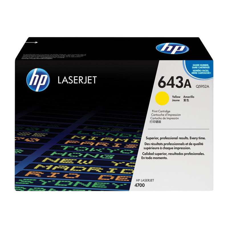 Cartouche de toner jaune d'origine HP Q5952A - 643A