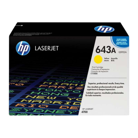 Cartouche de toner jaune d'origine HP Q5952A - 643A