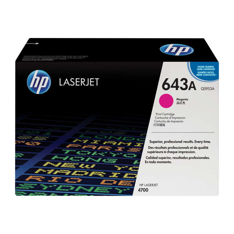 Cartouche de toner magenta d'origine HP Q5953A - 643A