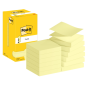 Lot de 12 blocs de 100 notes autocollantes repositionnables en Z - Forme carrée - 76 x 76 mm - Jaune clair