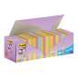 Post-It Super Sticky Pack de 24 blocs de 90 notes autocollantes repositionnables - Forme carrée - 76 x 76 mm - Zig-Zag - Couleur