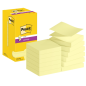 Post-It Super Sticky Pack de 12 blocs de 90 notes autocollantes repositionnables - Forme carrée - 76 x 76 mm - Zig-Zag - Jaune c