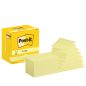 Pack de 12 blocs de 100 notes autocollantes repositionnables Post-It - Forme rectangulaire - 76 x 127 mm - Jaune clair
