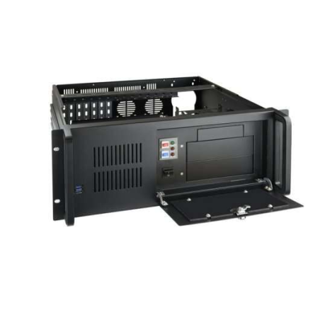 Boitier Tooq 4U ATX pour Montage Rack 19" - 9x HDD3.5 + 2x HDD5.25 - Ventilateur 120mm + 2x Ventilateurs 80mm - 2x USB 3.0 - Cou