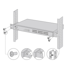TP-Link Omada RackMount Kit-13 Set para Montaje en Rack - Compatible con Switchs de 13" - Aleacion Metalica - Color Negro