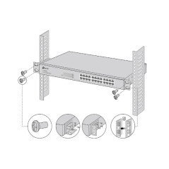 TP-Link Omada RackMount Kit-19 Set para Montaje en Rack - Compatible con Switchs de 19" - Aleacion Metalica - Color Negro