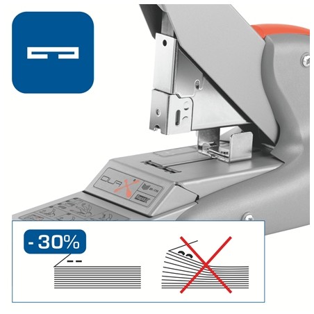 Agrafeuse Rapid Duax Heavy Duty - Jusqu'à 170 Feuilles - Agrafe Plate - Pour Agrafes Rapid Duax - Couleur Gris/Orange