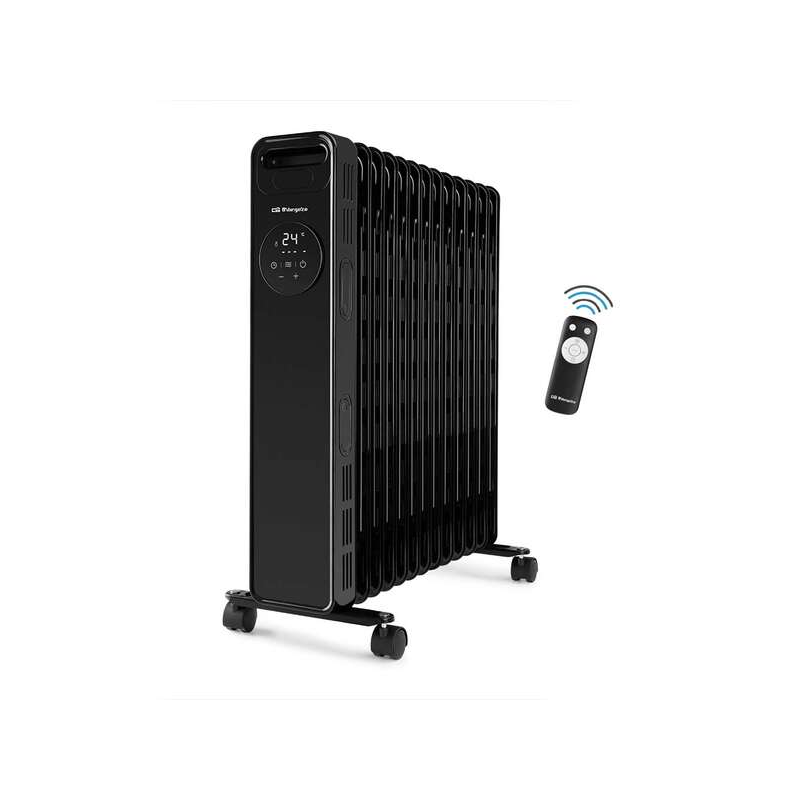 Radiateur à huile numérique Orbegozo RAD 2510 - Puissant et efficace - Écran tactile LED - Télécommande - Minuterie 24H - Protec