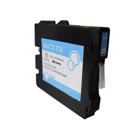 Ricoh GC21C Cartouche d'encre pigmentée cyan générique - Remplace 405533/405537