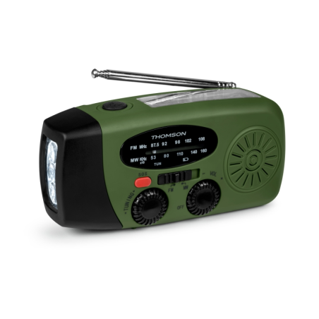 Radio Thomson RT260 - Lampe de poche d'urgence - Fonction Powerbank - Couleur verte