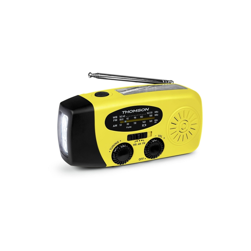Radio Thomson RT260 - Lampe torche d'urgence - Fonction batterie externe - Jaune