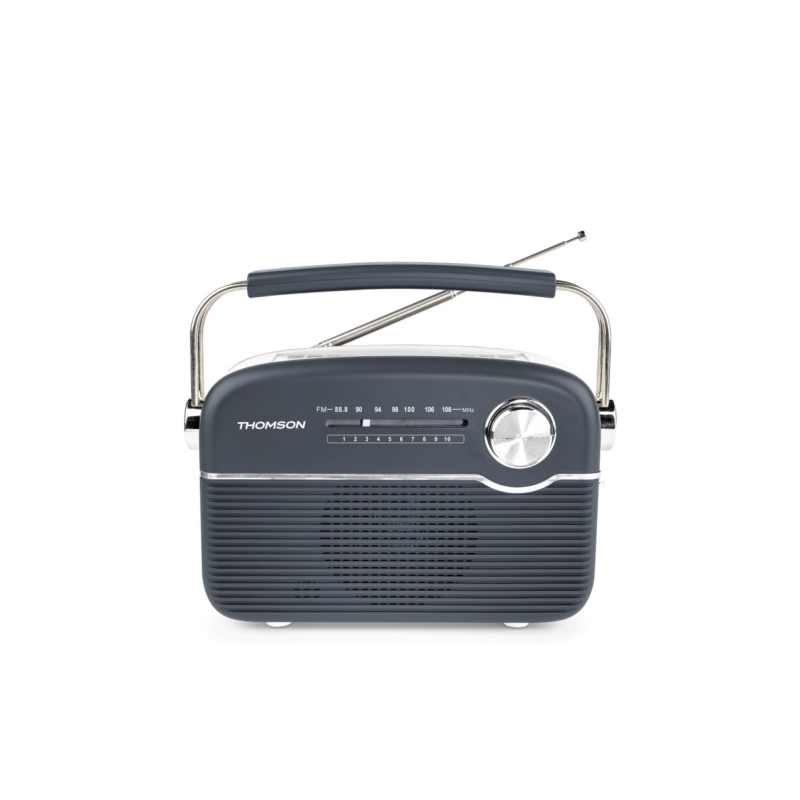 Radio solaire portable rétro Thomson RTS450BT - FM - Chargement par énergie solaire ou USB-C - Antenne télescopique - Bluetooth