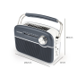 Radio solaire portable rétro Thomson RTS450BT - FM - Chargement par énergie solaire ou USB-C - Antenne télescopique - Bluetooth