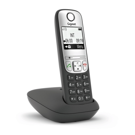 Téléphone sans fil Gigaset A690 - Identification de l'appelant - Mains libres - Contrôle du volume - Noir