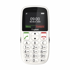 Téléphone portable Gigaset GL395 pour seniors, écran 2,2 pouces, IP44, station de charge, blanc