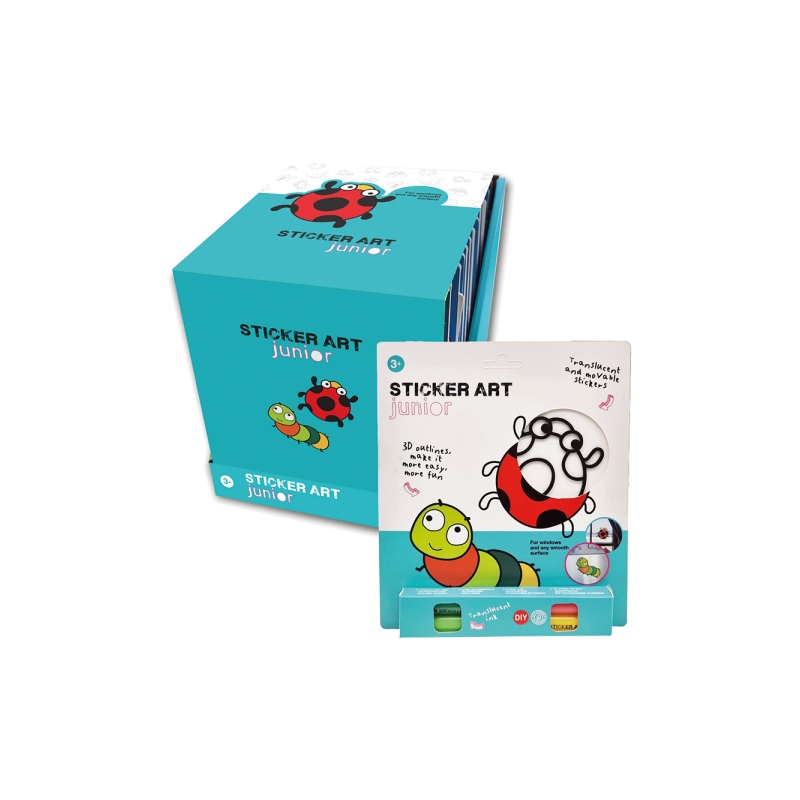 Autocollants Comansi Art Junior Generic Blister - Autocollants créatifs pour fenêtres - Bricolage pour enfants - Assortiment thé