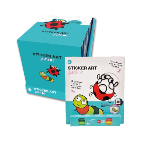 Autocollants Comansi Art Junior Generic Blister - Autocollants créatifs pour fenêtres - Bricolage pour enfants - Assortiment thé