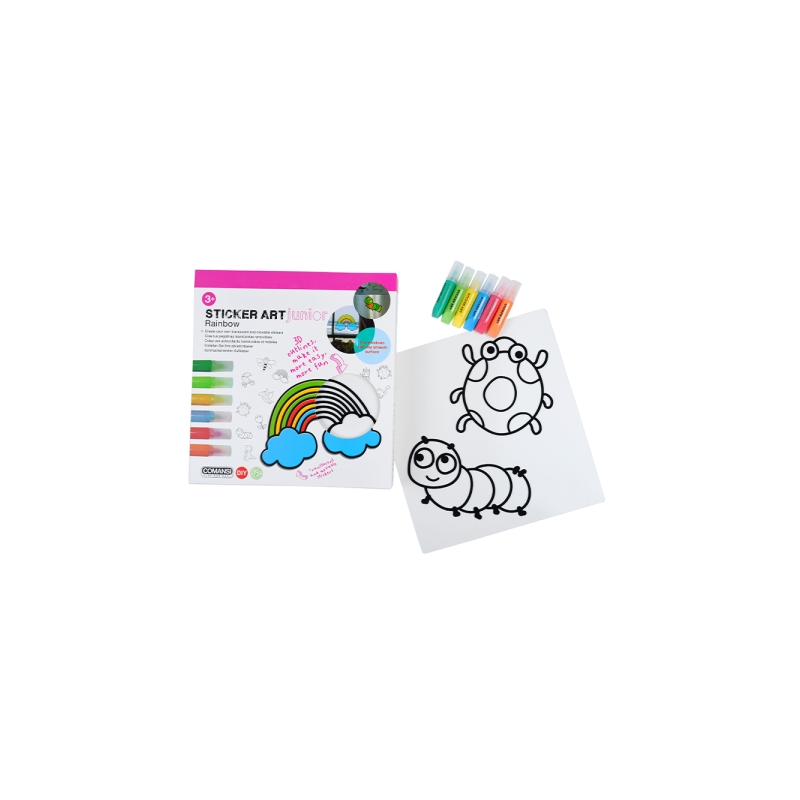 Autocollants Comansi Art Junior Rainbow - Autocollants créatifs pour fenêtres - Loisirs créatifs pour enfants - Assortiment thém
