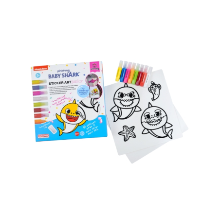 Autocollant Comansi Art Junior Bébé Requin - Autocollants créatifs pour fenêtres - Bricolage pour enfants - Assortiment thématiq