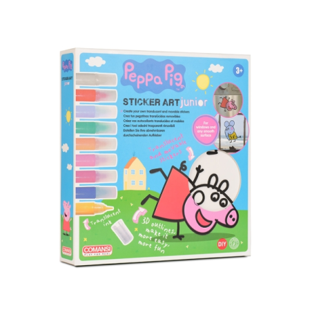 Autocollants Comansi Art Junior Peppa Pig - Autocollants créatifs pour fenêtres - Bricolage pour enfants - Assortiment thématiqu