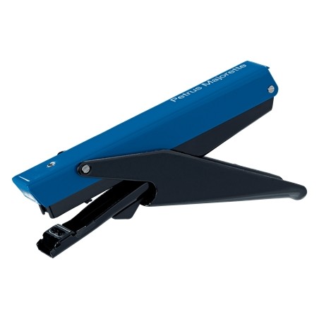 Petrus 205 Mini Pince Majorette Agrafeuse + 1 Boîte 600 Agrafes - Jusqu'à 10 Feuilles - Agrafage Fermé - Couleurs Assorties