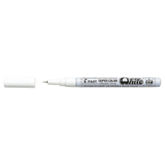 Pilot Super Color Rotulador Permanente Fino - Punta de 1mm de Poliacetal - Tinta muy Densa y Opaca - Cuerpo Metalico - Color Bla