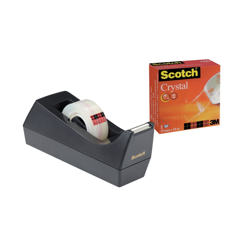 Ruban adhésif Scotch Crystal - 19 mm x 10 m - Noir