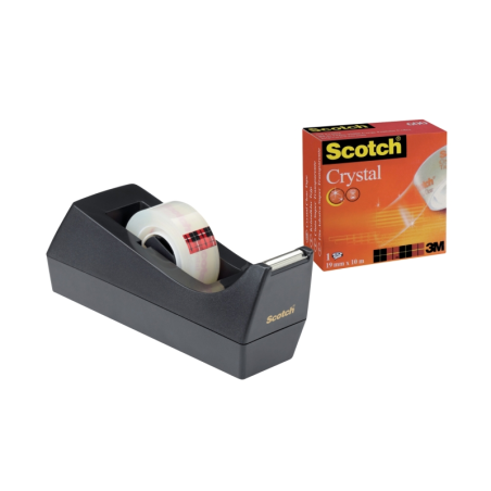 Ruban adhésif Scotch Crystal - 19 mm x 10 m - Noir