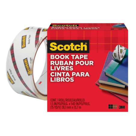 Ruban de réparation Scotch Book - 38,1 mm x 13,7 m - Transparent